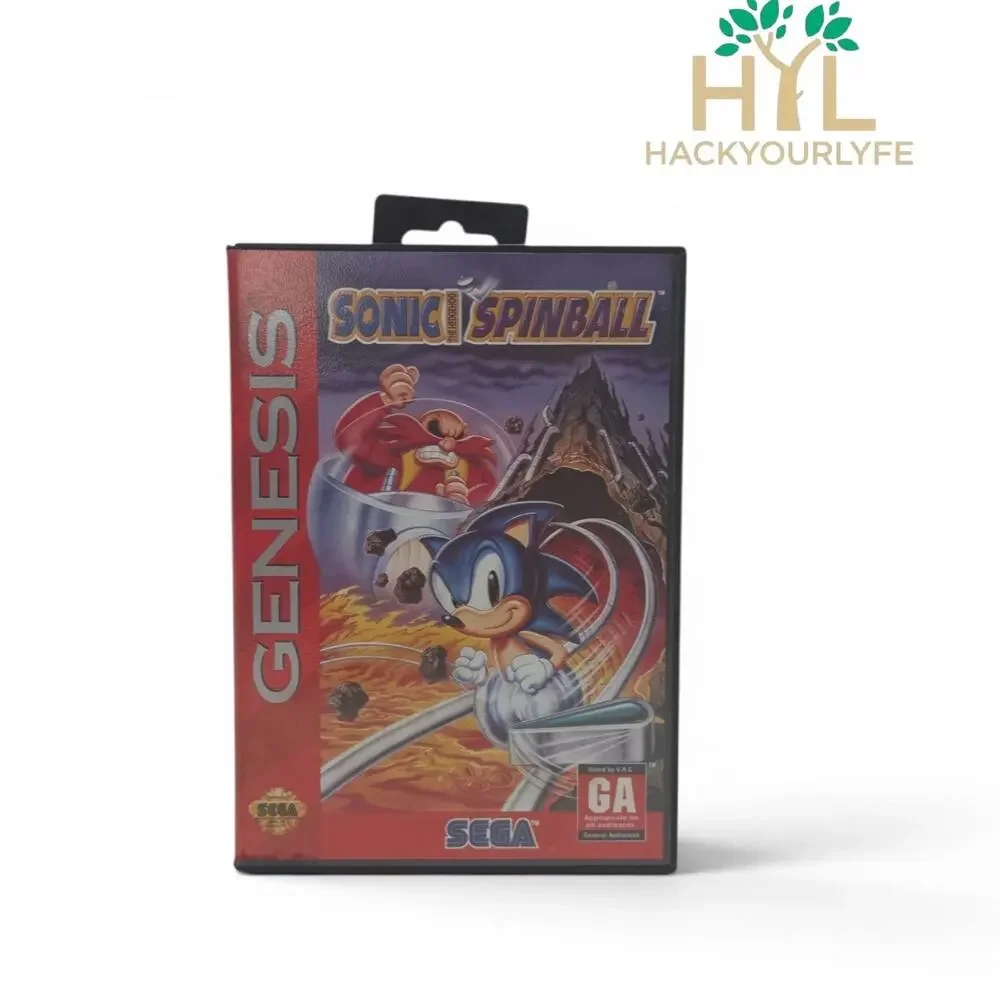 Sonic the Hedgehog Spinball Sega Genesis Original Case Used